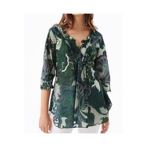 NEW ONESEASON san miguel cotton poppy top in emerald